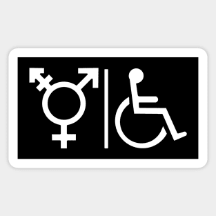 Gender Neutral and Whelchair Inclusive Bathroom Sign Sticker